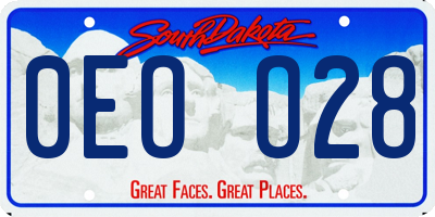 SD license plate 0EOO28