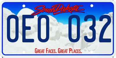 SD license plate 0EOO32