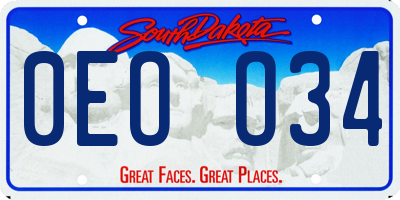 SD license plate 0EOO34