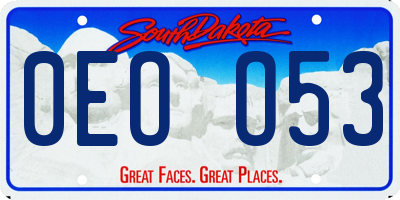 SD license plate 0EOO53