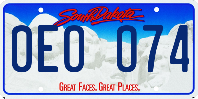 SD license plate 0EOO74