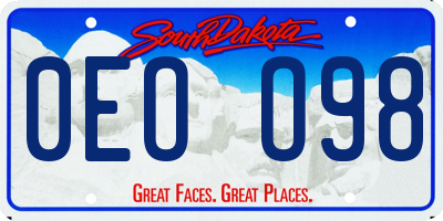 SD license plate 0EOO98