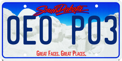 SD license plate 0EOP03