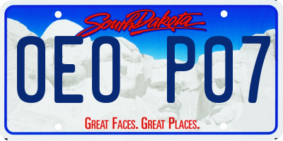 SD license plate 0EOP07