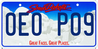 SD license plate 0EOP09