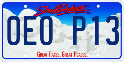 SD license plate 0EOP13