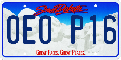 SD license plate 0EOP16