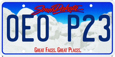 SD license plate 0EOP23