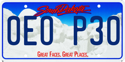 SD license plate 0EOP30