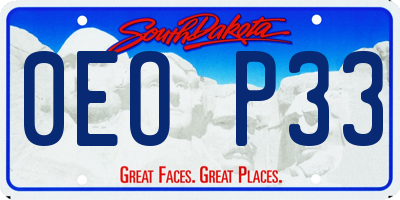 SD license plate 0EOP33