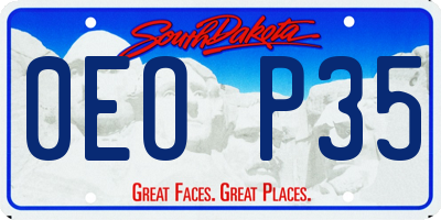 SD license plate 0EOP35