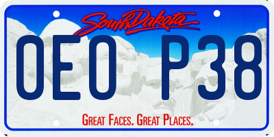 SD license plate 0EOP38