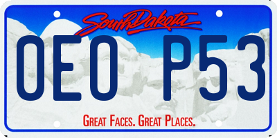SD license plate 0EOP53