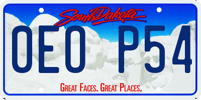 SD license plate 0EOP54