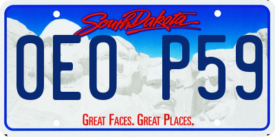 SD license plate 0EOP59