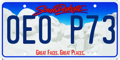 SD license plate 0EOP73