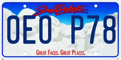 SD license plate 0EOP78