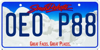 SD license plate 0EOP88