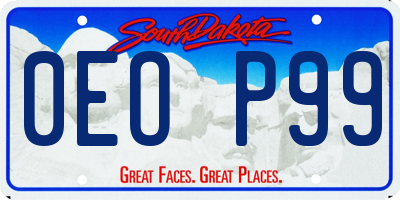 SD license plate 0EOP99