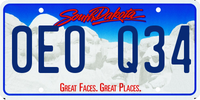 SD license plate 0EOQ34