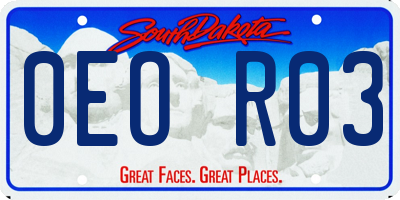 SD license plate 0EOR03