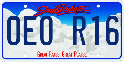 SD license plate 0EOR16