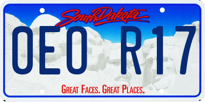 SD license plate 0EOR17