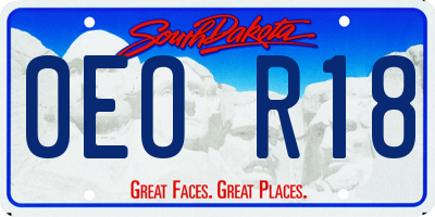 SD license plate 0EOR18