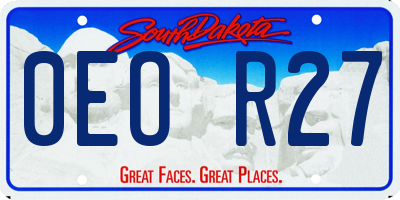 SD license plate 0EOR27