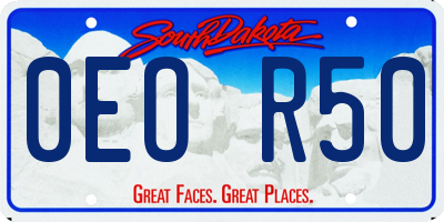 SD license plate 0EOR50