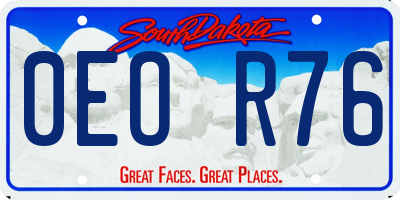 SD license plate 0EOR76
