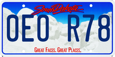 SD license plate 0EOR78