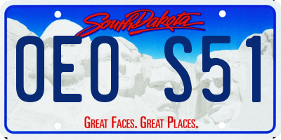 SD license plate 0EOS51