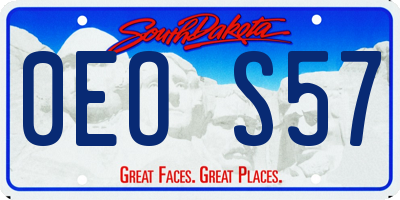 SD license plate 0EOS57