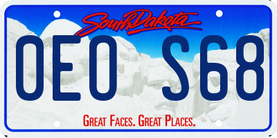 SD license plate 0EOS68