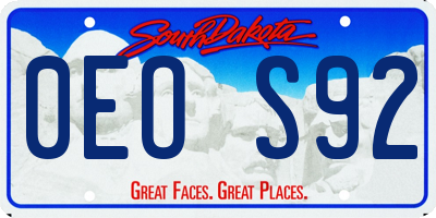 SD license plate 0EOS92