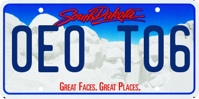 SD license plate 0EOT06