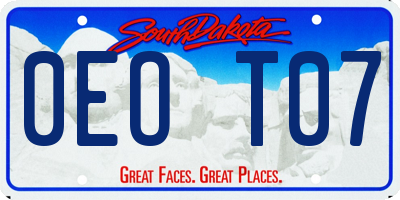 SD license plate 0EOT07