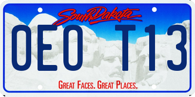 SD license plate 0EOT13