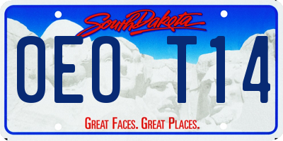 SD license plate 0EOT14