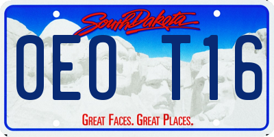 SD license plate 0EOT16