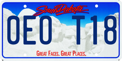 SD license plate 0EOT18