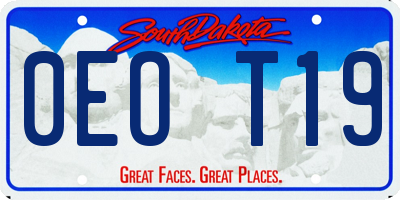 SD license plate 0EOT19