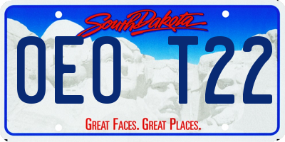SD license plate 0EOT22