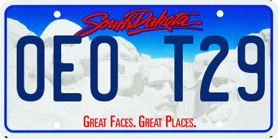 SD license plate 0EOT29
