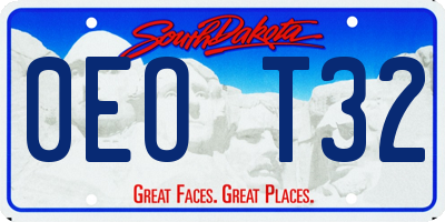 SD license plate 0EOT32