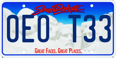 SD license plate 0EOT33