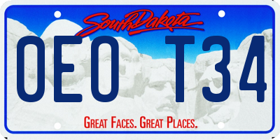 SD license plate 0EOT34