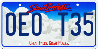 SD license plate 0EOT35
