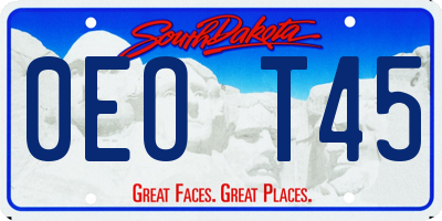 SD license plate 0EOT45